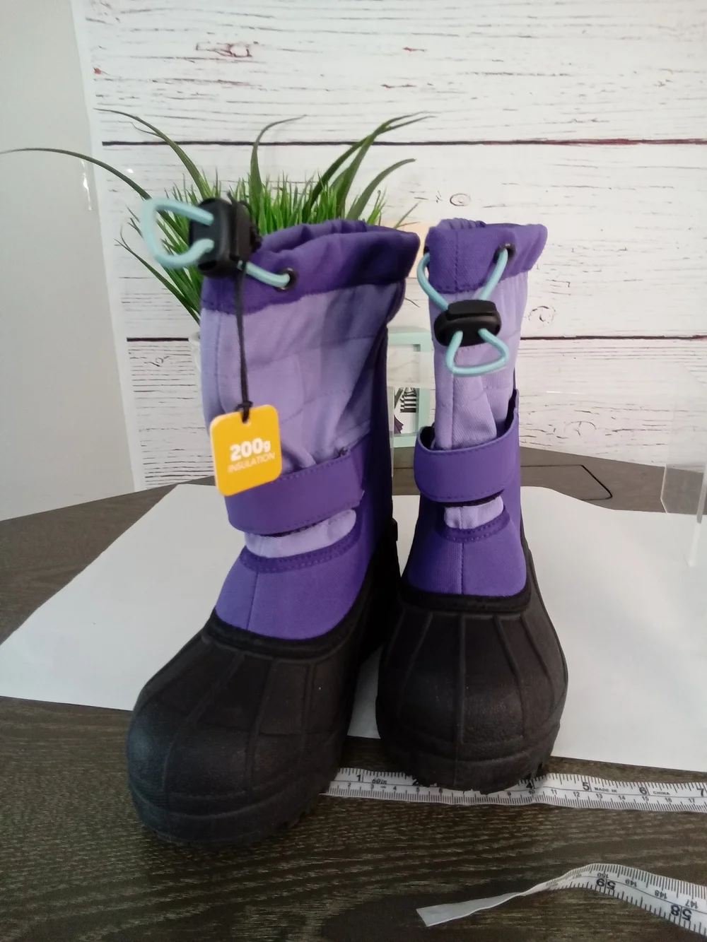 NWT Columbia Kids Waterproof 200g Insulated Winter Snow Boots Purple Size 13